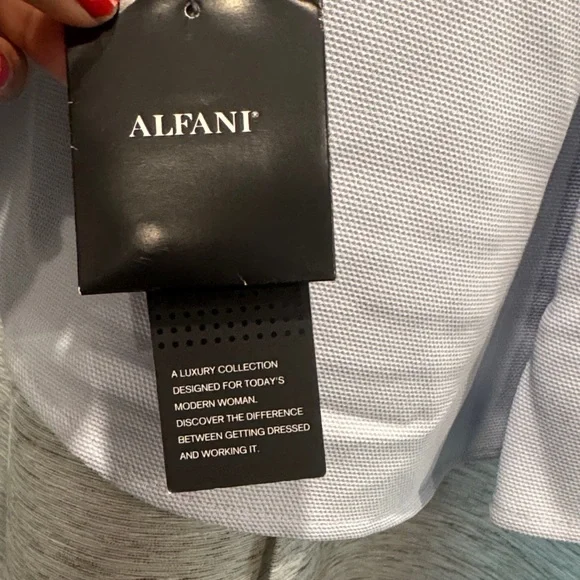 Alfani Light Blue Textured Top - Picture 10 of 10